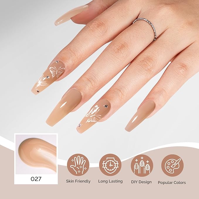 MelodySusie Poly Nail Extension Gel 60g Hema Free Soak Off UV Lamp Cured Nail Thickening Art Design Manicure Gift for Women 027