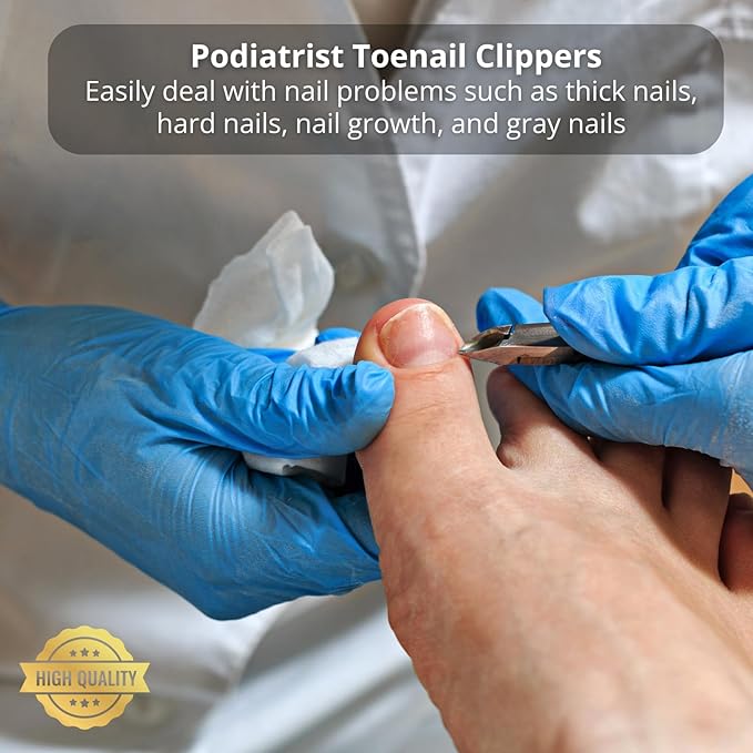 Toenail Clippers for Thick Nails for Seniors | Podiatrist Surgical-Grade Steel | Sharp Curved Blade & Non-Slip Handle | Toenail Clippers for Ingrown&Thick Toenails alicates para uñas de pies
