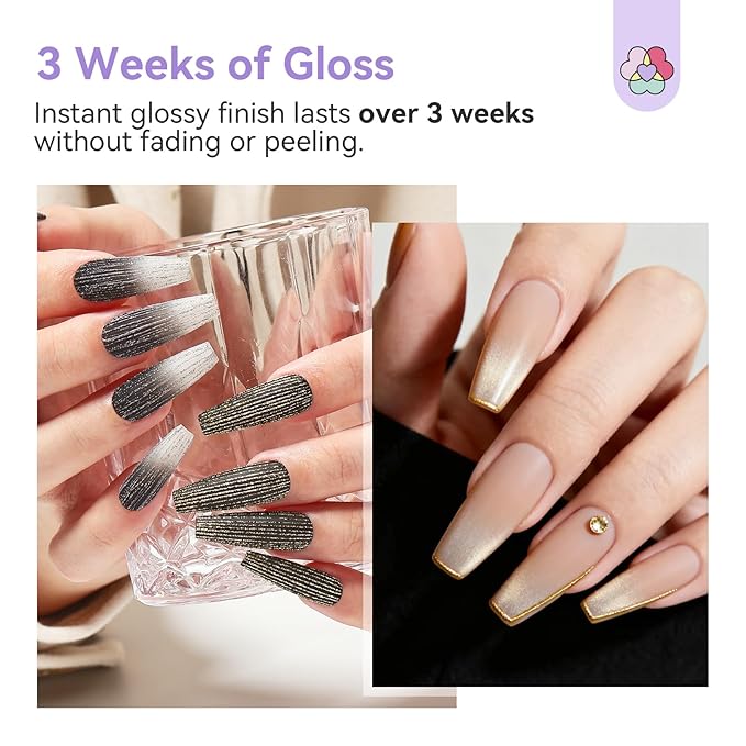 SAVILAND Gold & Silver Spider Gel for Nails: 2 PCS Glitter Spider Gels for Nail Art No-Wipe Unbreakable Gel Liner Nail Polish for Drawing Line Sparkling Effect Beginner Home DIY Salon Use