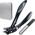 Long Handle Toenail Clippers for Seniors Ultra Wide Jaw Opening Toe Nail Clippers Set for Thick Toenails Sharp Professional Fingernail Cutters Trimmers for Men Women - Black