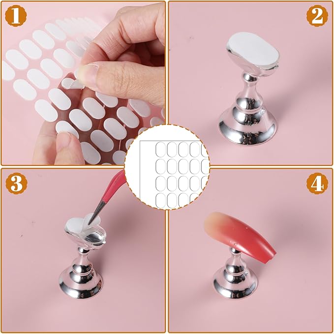 1200 Pcs Nail Tape for Nails Stands Double Sided Tape for Nails Display Nail Stand Sticky Tabs Nano Adhesive White Transparent