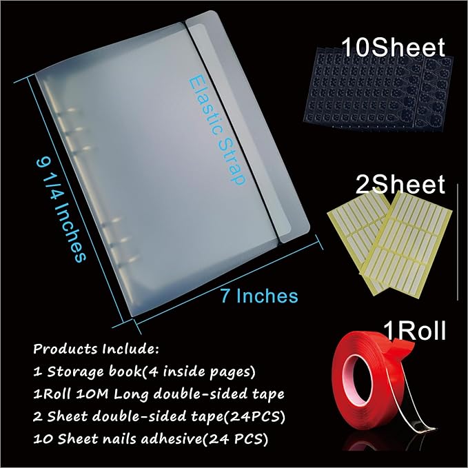 Nail Storage Organizer: A5 Nail Display Book Fake Nail Holder Press on Nail Case Art Nail Organizer Nail Storage Box, Nail Swatch Book Fake Nail Storage Package