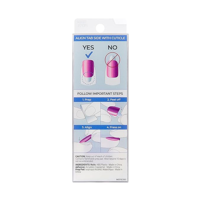 KISS colorFX by imPRESS Press On Nails , 'Before Hours', Black, Short Size, Oval Shape, Includes 30 Fake Nails, Prep Pad, Instructions Sheet, 1 Manicure Stick, 1 Mini File
