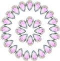 MECCANIXITY 48 Pcs 3D Teardrop Rhinestones Diamond Nail Charm Crystal Pointback K9 Glass Rhinestones Crystal Gems for Jewelry Making, Craft, 8x12mm, AB Transparent