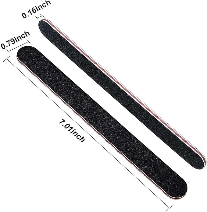 Karlash 10 PCS Professional Double Sided Nail Files Emery Board Grit Black Gel Cosmetic Manicure Pedicure