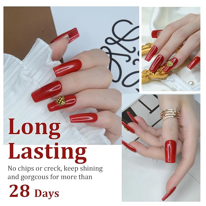 28g Dip Powder - Dark Red Color Nail Dipping French Powder Pro Collection System Nail Art Starter Manicure Salon Home DIY for Girls Women Long-Lasting