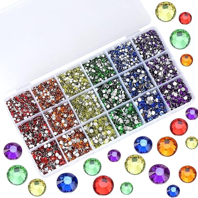 3/4/5mm Resin Rhinestones Set Glitter Jelly Crystal Garment Clothing Decor Accessories Flatback Rhinestones for Nail Art (CC)