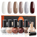 modelones Nail Polish, 6 Colors White Quick Dry Mini Starter Kit, Long Lasting Art DIY Manicure Set at Home for Women Girls