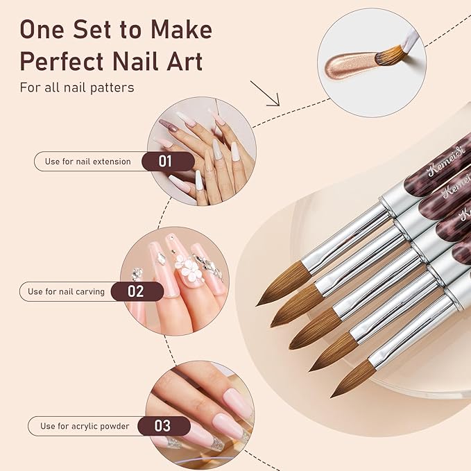 Acrylic Nail Brush Size #16, Kolinsky Nail Art Brushes, Sturdy Handle Oval Shaped Design Tools for Professional Manicure DIY (Leopard Print)