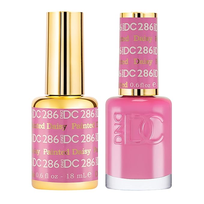 DND DC Gel Polish Set, Purple Collection, UV/LED Gel Polish and Air Dry Nail Lacquer, Matching Chip-Free Polish Duo, 286 Painted Daisy, 0.5 Fl Oz