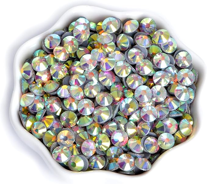 2880 Pieces SS16 Clear AB Hotfix Rhinestones Flatback Round Crystal Glass Rhinestones Gems for Crafts Nail Face Art Clothes Shoes Bags DIY