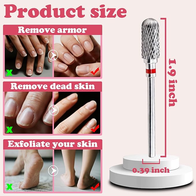 3/32" Carbide Nail Drill Bits,Gel Polish Remover Drills Bit,Cuticle Clean Nail Drills Bit,Professional Nails Art Tools,Remover Drills Bit Art Supplies for Nail and Cuticle (Fine - F)