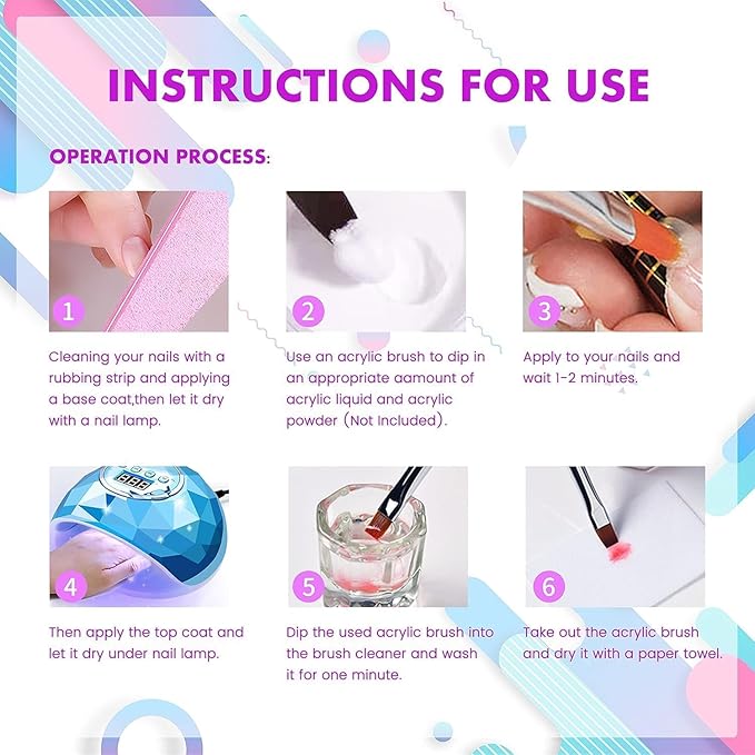 AIJIMEI Acrylic Liquid Monomer 58ml & Acrylic Brush Cleaner 58ml Kit - Professional Nail System for Clean Acrylic Powder & Acrylic Nail Brushes, Salon-Quality DIY Manicure