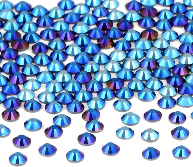 2880 Pieces SS16 Black AB Hotfix Rhinestones Flatback Round Crystal Glass Rhinestones Gems for Crafts Nail Face Art Clothes Shoes Bags DIY