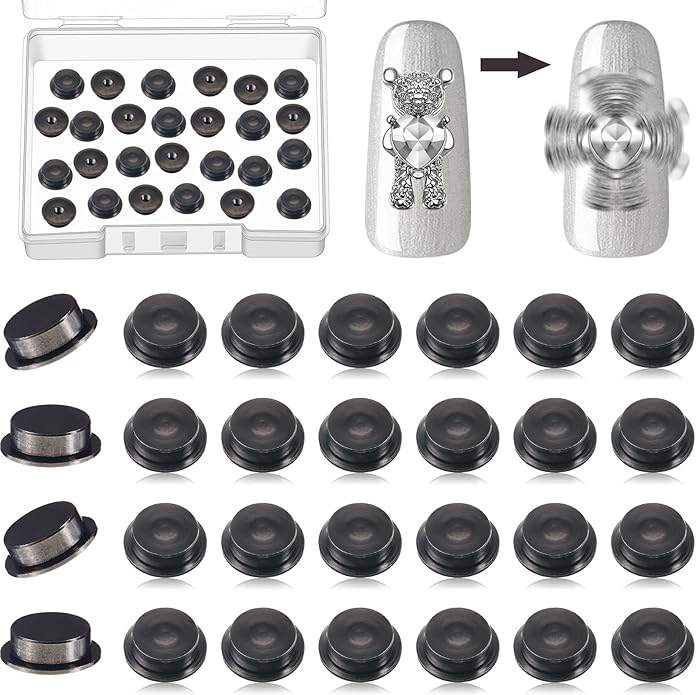 Leelosp 30 Pieces Spinning Nail Charms Nail Art Rotating Charm Bearing Art Tool Rings Jewelry Rotating Tools 3D for Women Girls Crafting Jewelry Accessories