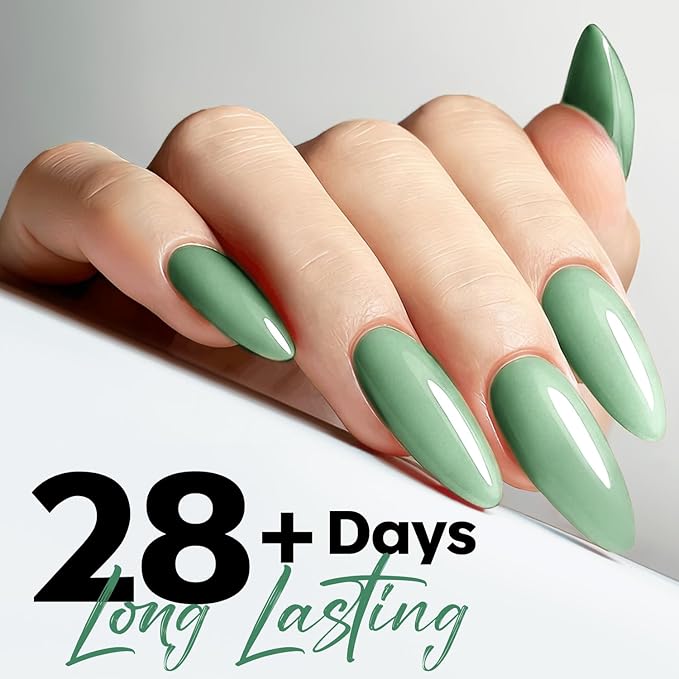 modelones Green Gel Nail Polish Sage Green Gel Polish Easter Nail Poish Soak Off Pastel U V Nail Design Salon DIY Manicure 15 ML