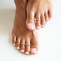 MelodySusie 32Pcs Semi Cured Gel Toe Nail Strips (Shimmer Pink), Pedicure Stickers for Toes, Works with Any UV/LED Lamps, Salon-Quality, Long Lasting, Easy to Apply & Remove