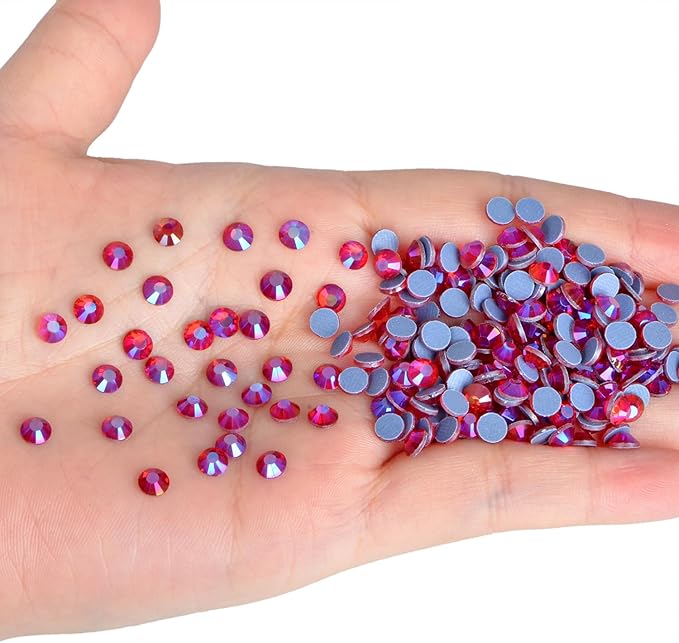 NCB 1440pcs Crystal Hotfix Rhinestone, Machine Cut Stone for Crafts Clothes Shoes Shirts Caps Decoration (Siam AB, SS20 4.8mm)