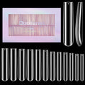 Quaferen 504Pcs Clear Square Nail Tips for Acrylic Nails Professional, XXXL Extra Long Tapered Square Straight Acrylic Nail Tips, Full Cover No Crease Nail Extension False Nails for DIY Nail Art