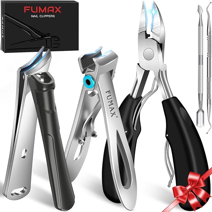 Toenail Clippers for Seniors Thick Toenails, Large Wide Opening Toe Nail Clippers for Men Thick Nails, Heavy Duty Sharp Slanted Nail Clippers Fingernail Clipper Gifts for Men Women
