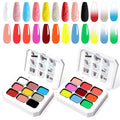 Gradient Painting Gel Set, 18 Bright&Sculpture Ombre Gel Nail Polish Oil Painting Effect,Long-lasting Silky Texture Highly Saturated French Manicure Soak of UV/Led Home Salon DIY Nail Art