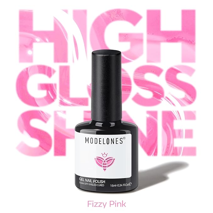 modelones Pink Gel Nail Polish Hot Pink Nail Polish Pastel Gel Polish Rosy Gel Polish Summer Nails Manicure 15 ML