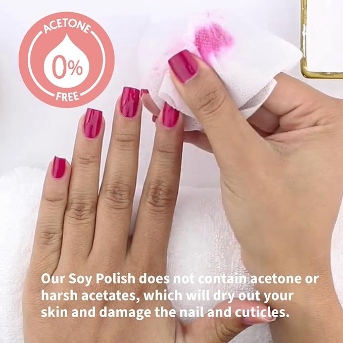 ella+mila Soy Nail Polish Remover – Unscented, Non-Acetone, Non-Toxic Fingernail Polish Remover for Natural Nails – Gentle, Vegan Formula Enriched with Vitamins A, C & E (4 fl oz)