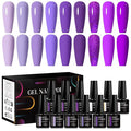 MEET ACROSS 9 Colors Gel Nail Polish + 3PCS Function Gel Nail Polish Kit,Fashion Nail Art Set Design Gifts for Women Manicure Salon (SET10, 12pcs)