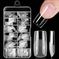 240pc Medium Gel Nail Tips Square Fake Nails Clear Press ons Nail, Medium Square Nails Tips Acrylic Nails Extension Soft Gel Nails Tip Full Cover False Nail Clear Artficial Fingernail
