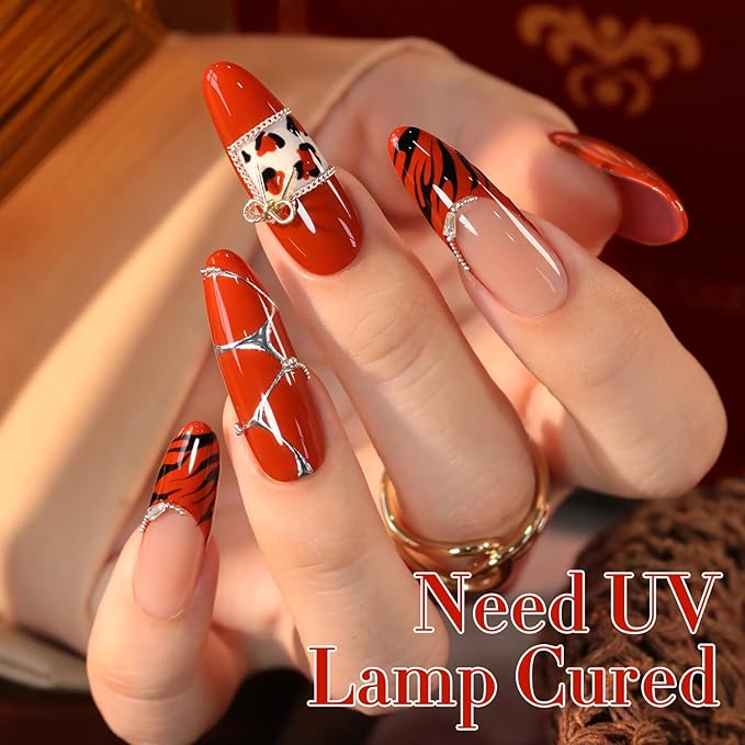Double Rhythm 0.5 Oz Gel Nail Polish Neutral Natural Same Color Same Bottle Translucent Light Milky Pastel 15ML Manicure French Design Art DIY at Home (Red Orange-A1501)