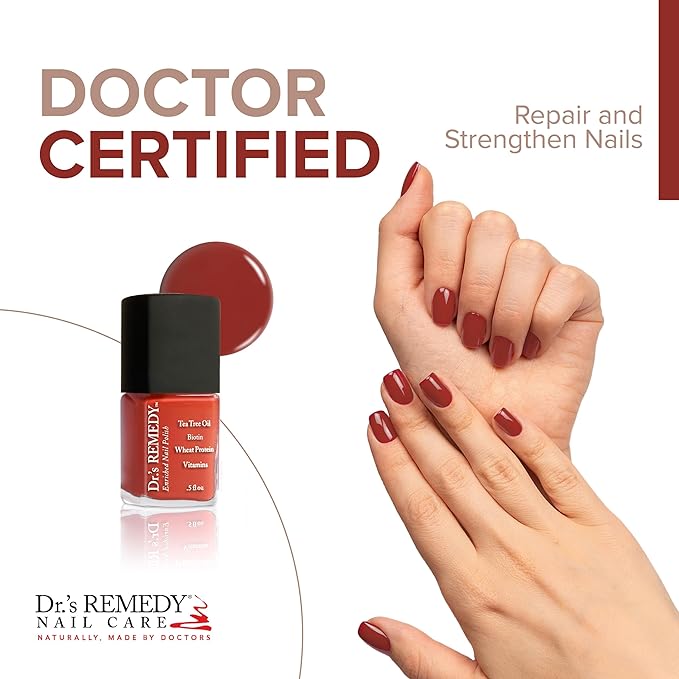 Dr’s Remedy Enriched Nail Polish: Non Toxic, All Natural, and Organic - Doctor Formulated: Strengthens, Restores, Heals, and Protects '24-Free' - ALTRUISTIC Auburn