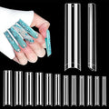 504PCS 3XL Tapered Square Nail Tips, No C Curve Flat Half Cover Extra Long False Nail Tips Fake Nail Extension for Nail Salon Home DIY,12 Sizes