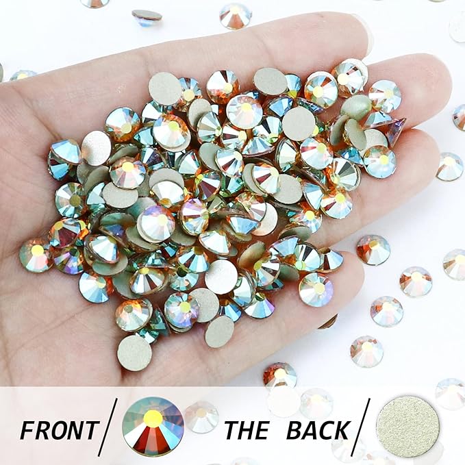 Flatback Crystal Rhinestones Round Gems for Nail Art and Craft Clothes Glue Fix, Ghost (2.7-2.8mm) SS10/1440PCS