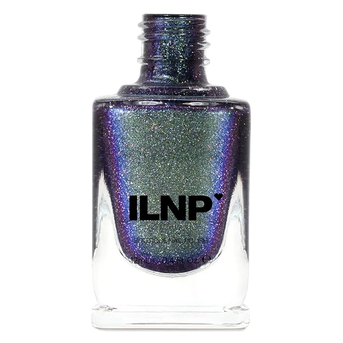 ILNP Bundled Up - Green to Blue Holographic Duochrome Nail Polish, Chip Resistant, 7-Free, Non-Toxic, Vegan, Cruelty Free, 12ml