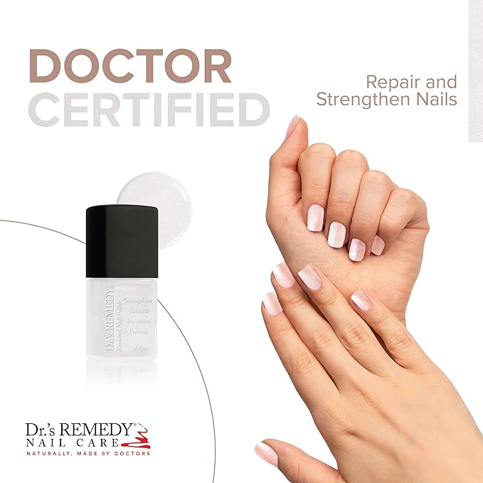 Dr’s Remedy Enriched Nail Polish: Non Toxic, All Natural, and Organic - Doctor Formulated: Strengthens, Restores, Heals, and Protects '24-Free' - WISTFUL White