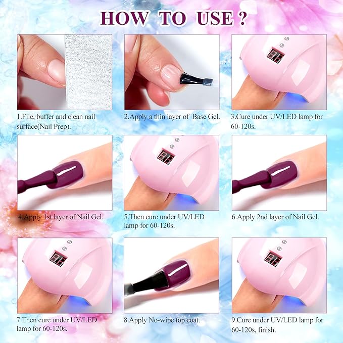 MTSSII Gel Nail Polish Set, 12PCS Nude Blue Green Purple Gel Nail Polish Kit, Soak Off UV/LED Nail Polish Nail Art Design Salon Home Gifts for Women