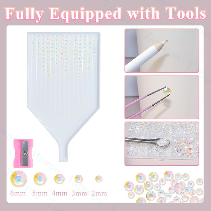 20000Pcs Transparent AB Flatback Resin Rhinestones for Bedazzling, Mix Sizes Crystal Rhinestones Gems, Transparent Gems Bedazzling for Crafting, Flatback Rhinestone for DIY Face Makeup Crafts