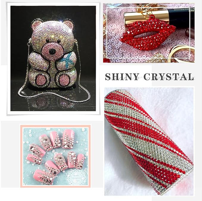 Novani Red Rhinestones 1440pcs SS20 Glass Rhinestone Crystal Flatback Gemstones for Crafts Nails Makeup Bags and Shoes Decoration（SS20, Light Siam）