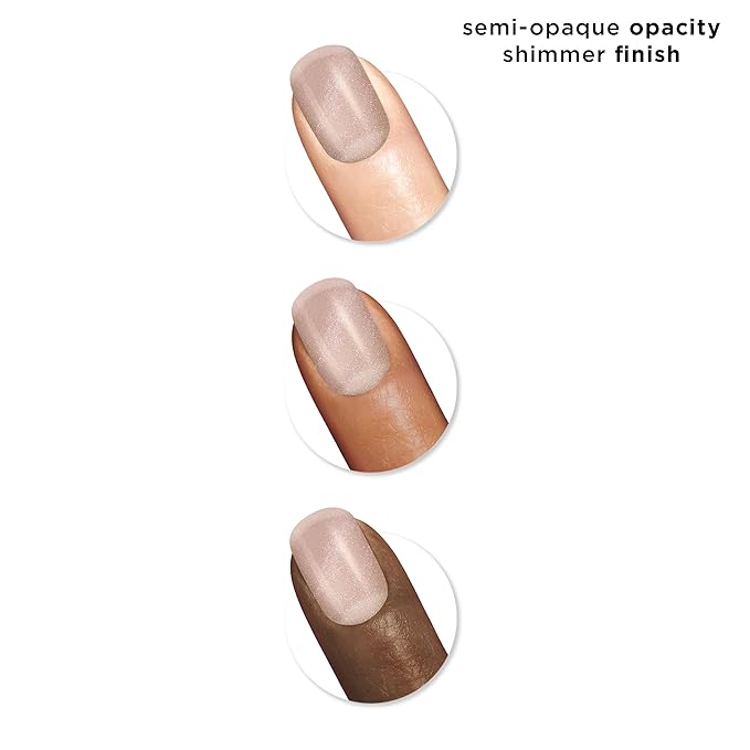 Sally Hansen Miracle Gel, Tinsel Time for Two, Long Lasting, Gel-Like Formula, No UV Lamp Needed, Semi Opaque, Shimmery Nude Nail Polish