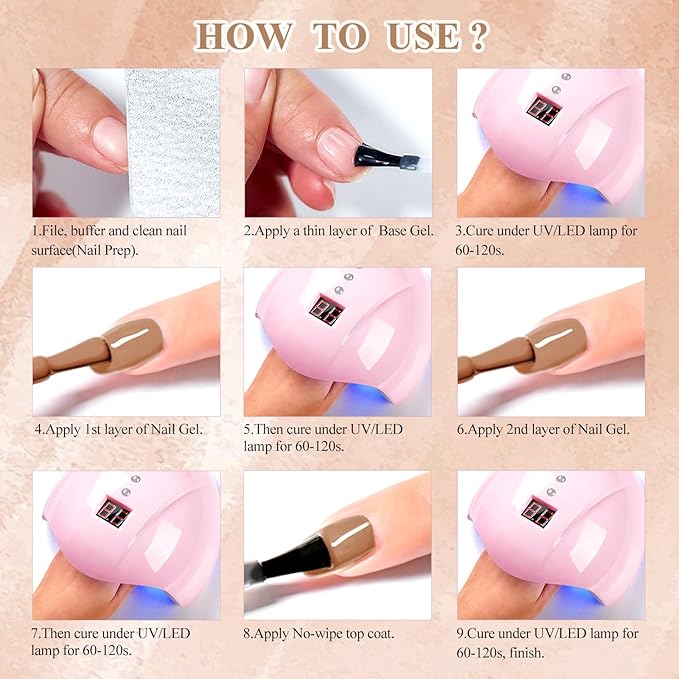 MTSSII 12 Colors Brown Gel Nail Polish Set, Fall Winter Skin Tones Nude Gel Polish Roasted Chestnuts Chocolate Collection Neutral Khaki Gel Nail Kit Nail Art Salon DIY Gift for Women