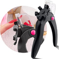 Belleboost Adjustable Acrylic Nail Clippers with Sizer, Catcher and Length Measurement, Black Professional Dial Stainless Steel Blade Nail Tips Cutter, Fake Nail Trimmer, Manicure Tool for Salon Home