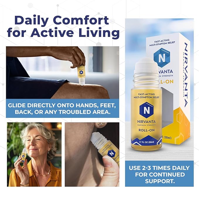 Natural Nerve Comfort Roll-On Oil 1.7oz – Fast-Absorbing with Rosehip, Frankincense and Myrrh - Support for Neck, Back & Joints – Lightweight and Non-Greasy