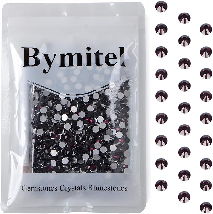 1440PCS Art Nail Rhinestones Non Hotfix Glue Fix Round Crystals Glass Flatback for DIY Jewelry Making with one Picking Pen (ss20 1440pcs, Amethyst)
