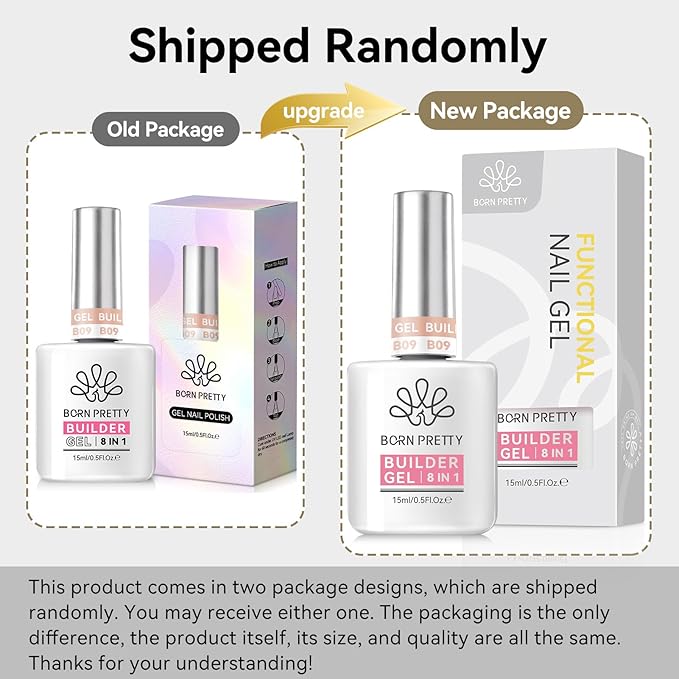 Born Pretty Builder Gel for Nails 8 in 1,Nude Skin Tone Strengthener Glue Apex Enhancement Extension Hard Building Nail Gels Base Gel,Thickening Extension Rhinestone Glue in a Bottle