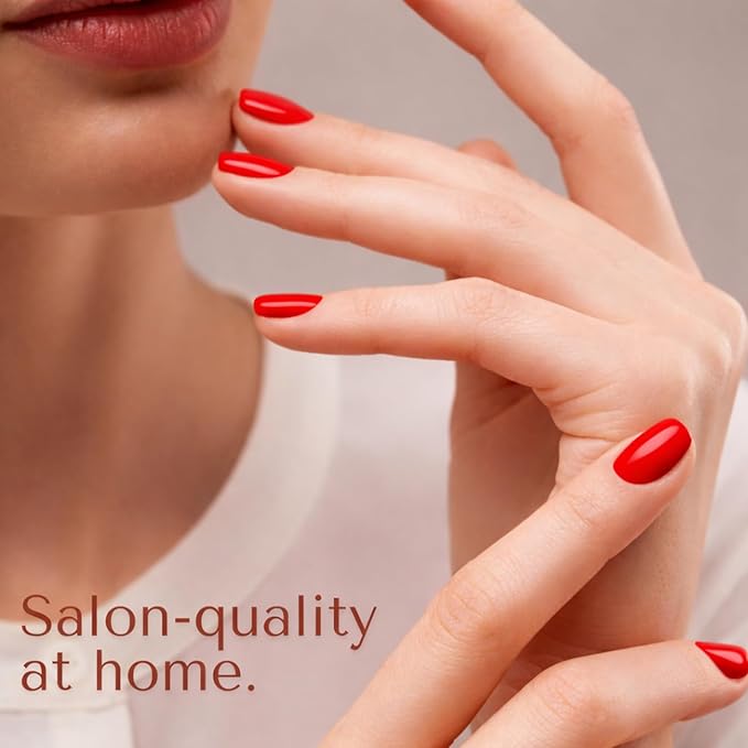 Ami Amour- Gel Nail Strips Cured Polish Color That Pops (Last 14+ Days) | Semi Cured Nail Sticker Wraps For Quick Easy Application (Sizzling Hibiscus)