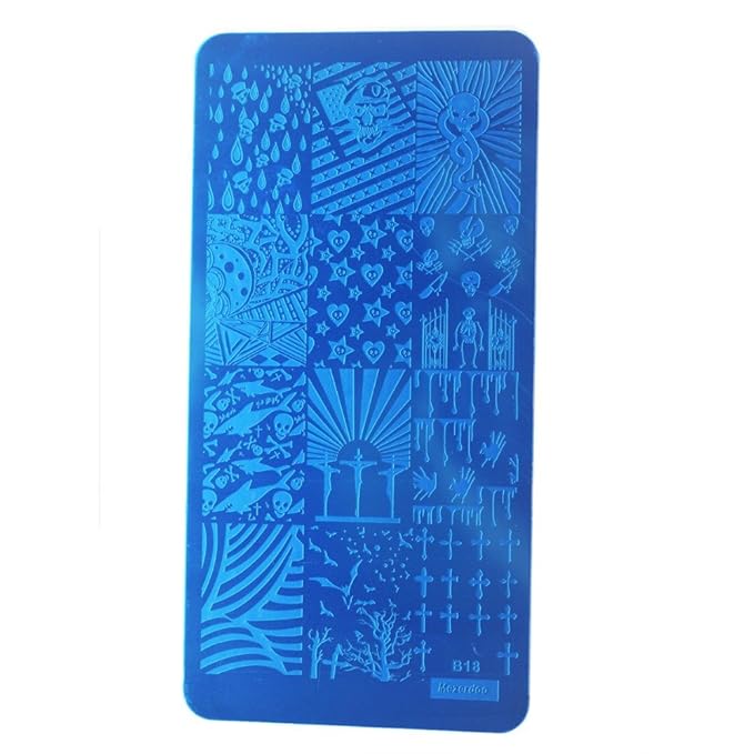 Mezerdoo 10Pcs/lot DIY Manicure Template Unicorn Horses Shark Design Nail Stamping Plates Image