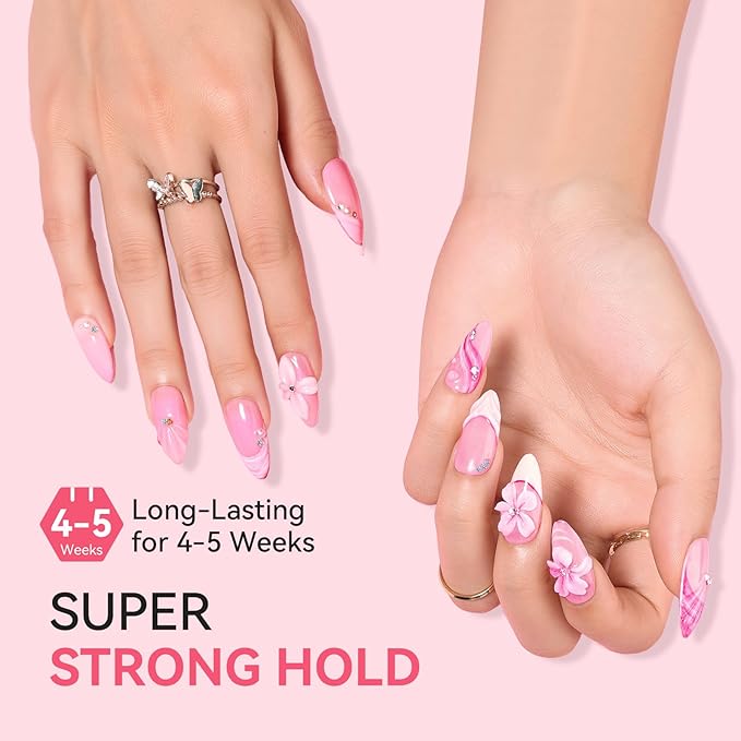 Makartt Rhinestone Glue for Nails - 60G No Wipe Super Strong Nail Gem Glue Bling Gel for 3D Decorations Nail Art Gems Jewelry Diamond for Nails Techs Supplies Beginners Nail Lamp Required