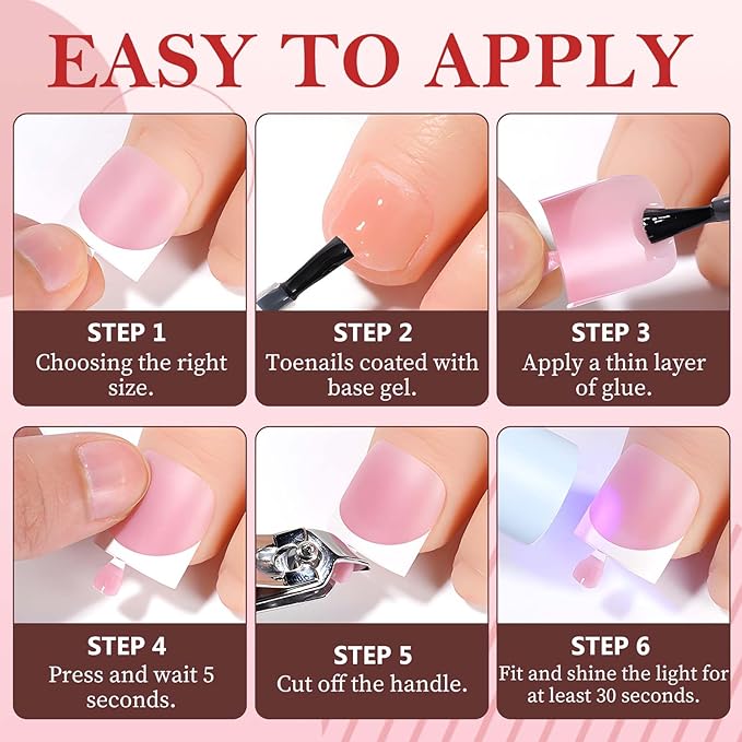 150pc White French Tips Press on Toenails Women Fake Toenail with Glue Tab, Baby Pink Toe Nail Press ons Nails Short Square Fake Toe Nail Tips French Glue on Toenails False Acrylic Toes Nails Kit