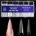 krofaue Extra Long Stiletto Nail Tips - 500PCS False Clear Nais with 10 Sizes Half Cover Pointed Press On Artificial Acrylic for Salon DIY, XL
