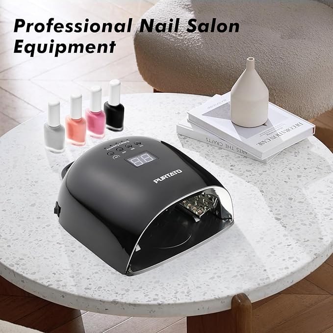 Professional Rechargeable UV LED Nail Lamp 52 Red Light Beads and 18000mAH Battery Nail Dryer JC22 (Black)
